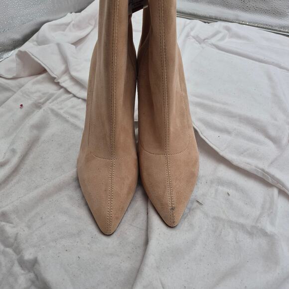 London Rag faux suede pointed-toe stiletto uptown Mid Heel Calf Boots women SZ 9 - Picture 4 of 7